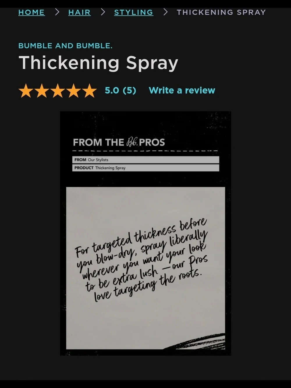 Bumble and bumble Thickening Spray